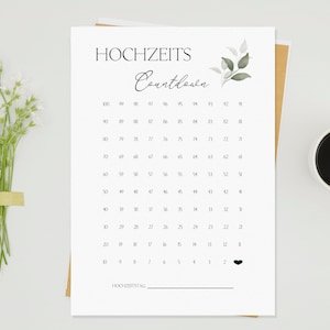 Wedding countdown | 100 days until the wedding | printable | to print yourself | German and English