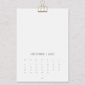 Könnte beinhalten: Ein druckbarer Kalender für Oktober 2025. Der Kalender ist in Schwarzweiß gehalten und zeigt den Monat Oktober mit den Wochentagen, die mit M, D, M, D, F, S, S gekennzeichnet sind. Der Kalender ist zum Ausdrucken und als Monats-Planer gedacht.