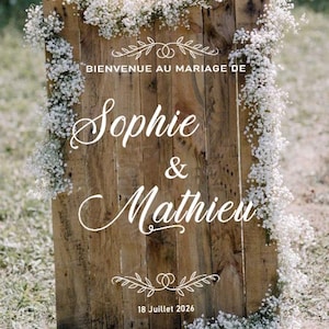 Sticker de décoration de mariage personnalisé pour panneau ou miroir de bienvenue