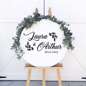 Sticker de décoration de mariage personnalisé pour panneau ou miroir de bienvenue