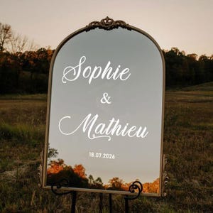 Sticker de décoration de mariage personnalisé pour panneau ou miroir de bienvenue
