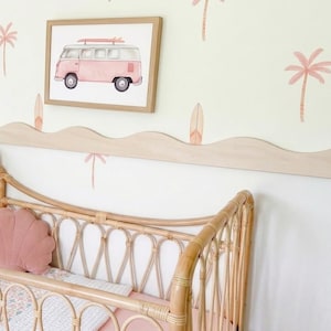 Welliges Holzleisten-Set – Geschwungene Wandbordüre für Kinder- und Babyzimmer – Wanddekoration aus Holz – DIY-Bordüre zum Bemalen
