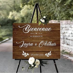 Sticker de décoration de mariage personnalisé pour panneau ou miroir de bienvenue
