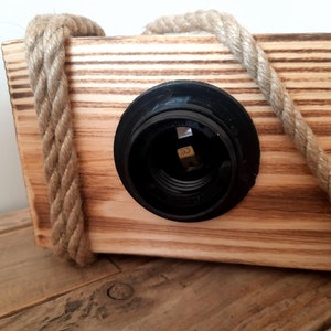 solenzo Lustre suspension en bois et corde style industriel rustique campagne chic 3 ampoules E27 image 6