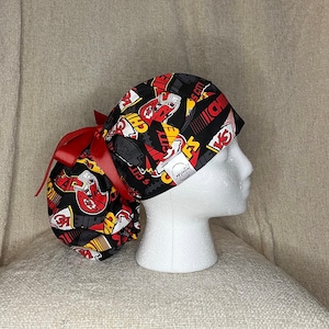 Chiefs Ponytail/Bouffant Style Scrub Cap