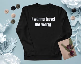 Travel Quote Shirt PNG Bundle – I Wanna Travel the World, 2 Typography T-Shirt Designs, Printable Digital File