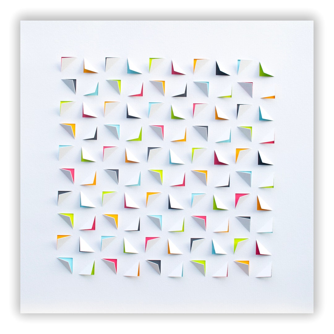 Geometric Paper Relief Art: Handmade Modernist Wall Decor - Etsy UK