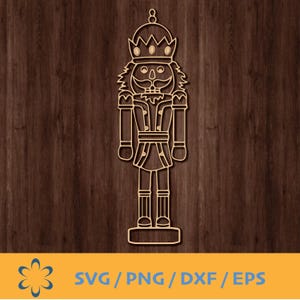 Pacote SVG de enfeites de quebra-nozes de Natal para arquivos de corte a laser Lightburn - Decoração de silhueta digital de corte de quebra-nozes para máquinas CNC bonecas Dxf