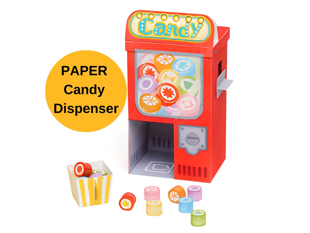 Candy Dispenser Printablediy Instant Download Paper Craft Etsy