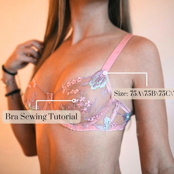 Adrienne's Bra sewing lingerie Pattern | Instant download | PDF sizes:  75A / 75B / 75C/ 75D | Brassiere Pattern