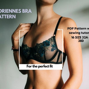 Bra Sewing Lingerie Pattern PDF Helle Sizes: 80AA / 80A / 80B / 80C / 80D 