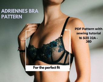 Adrienne's Bra sewing lingerie Pattern | Bra Sewing Tutorial | Bra making | Brassiere pdf instant download