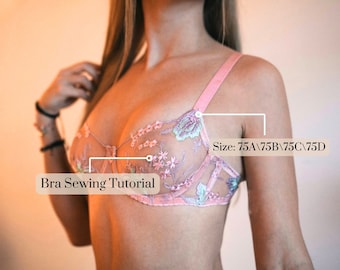 Adrienne's Bra sewing lingerie Pattern | Instant download | PDF sizes:  75A / 75B / 75C/ 75D | Brassiere Pattern