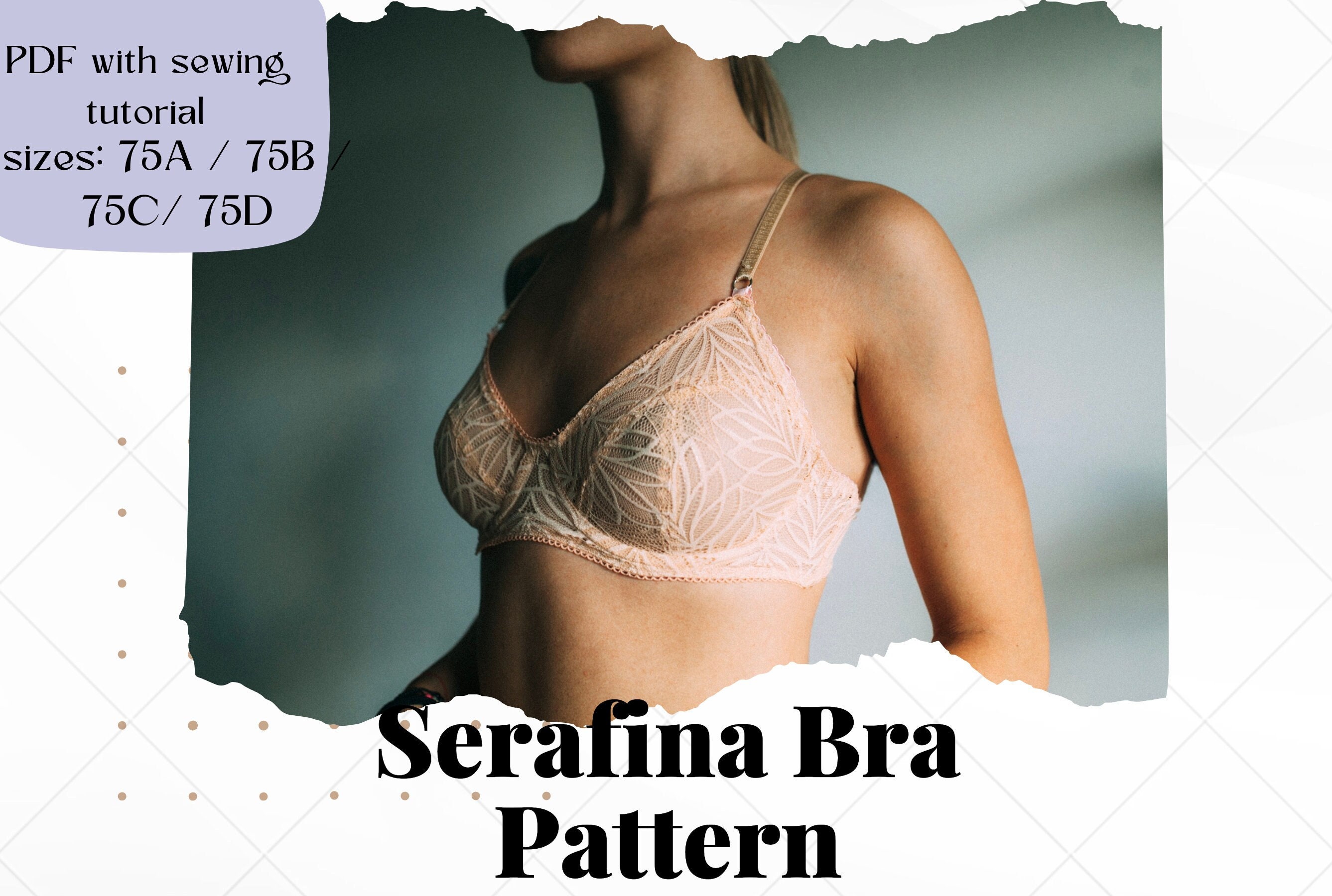 BRA Pattern BHL15 for LARGE Sizes : FREE Shipping by Merckwaerdigh 