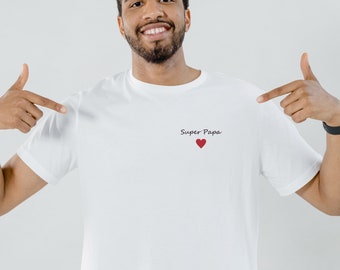 Embroidered "Super Dad" T-Shirt, Personalized Dad T-Shirt, Customizable Dad Gift, Men's T-Shirt, Father's Day Gift
