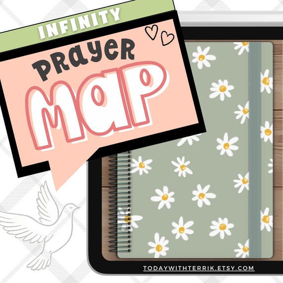 Infinity Prayer Map – Faith-Based Digital Planner for Women | Prayer Tracker PDF | Christian Planner Inserts | Bible Journaling & Devotions