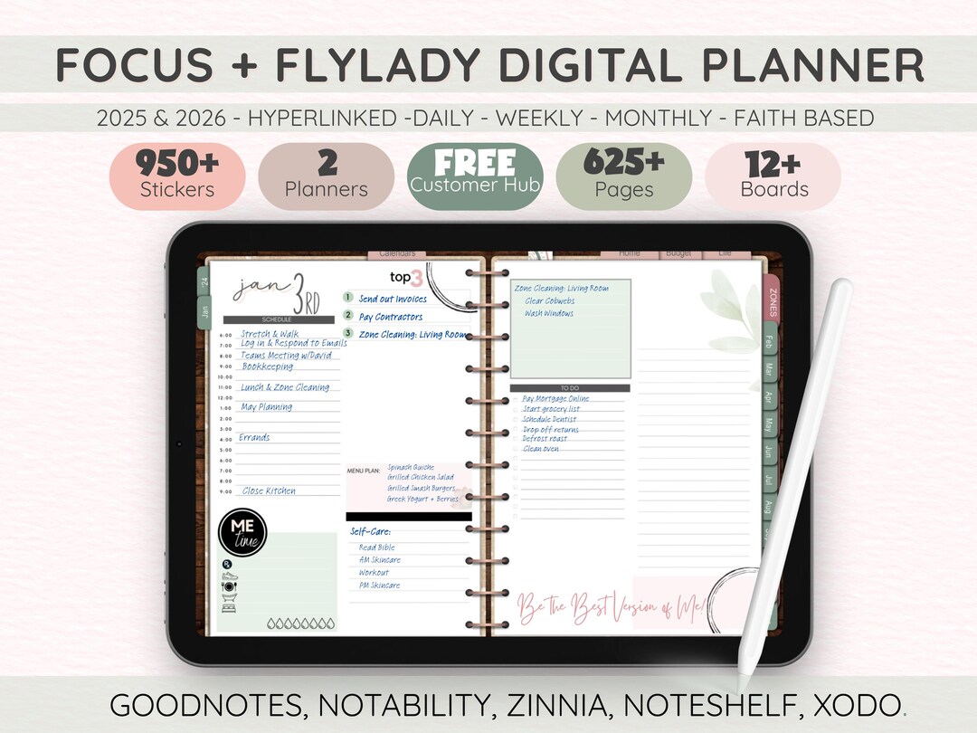 2026 Faithbased Digital Life Planner PDF Christian Goal Planner for