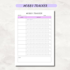 Minimalist Hobby Tracker: Monthly Progress Checklist (Printable)