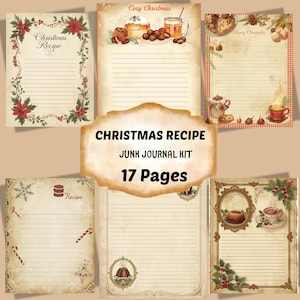 Vintage kerstreceptpagina's: Victoriaanse ephemera (digitale download)