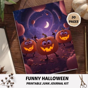 Rolig Halloween-skräpjournal: Läskigt scrapbookpapper (digital nedladdning, 30 sidor)