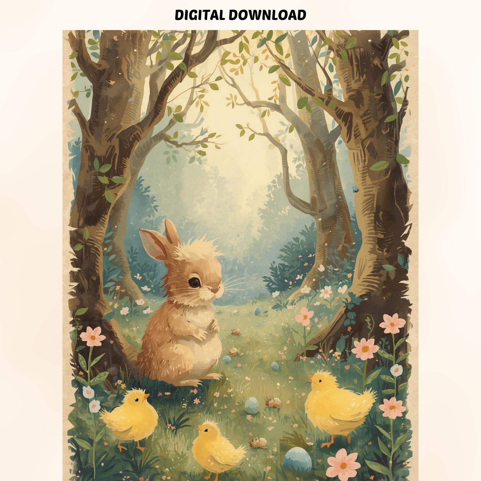 Easter Storybook Junk Journal Kit, Whimsical Spring Bunny Ephemera ...