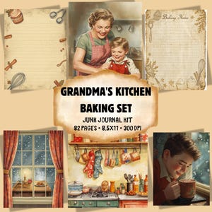 Vintage Weihnachtsrezept-Journal: Omas Küche Backset (Digitaler Download)