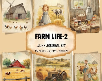 Farm Life Junk Journal Kit: Printable Ephemera (Digital Download)