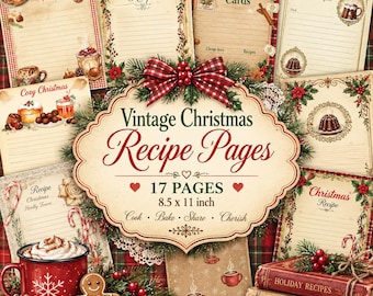 Vintage Christmas Recipe Pages: Victorian Ephemera (Digital Download)