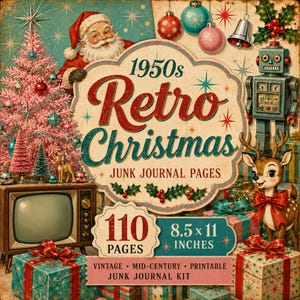 Julklappskit från 1950-talet, retrostil, 110 vintagesidor (digital nedladdning)