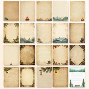 Camping Adventure Junk Journal Kit, Outdoor Nature Printable Pages, Digital Download image 4