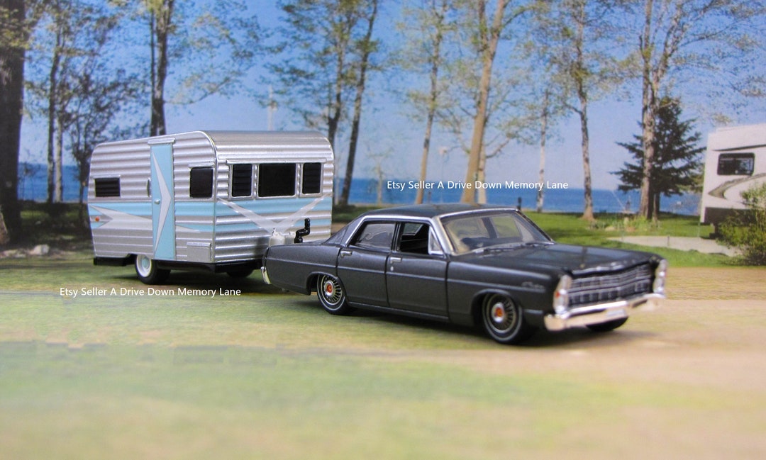 Siesta Auto Model 1967 Ford Custom / Galaxie + Siesta Camper Trailer Retro 1960's ...