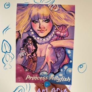 Prinzessin Qualle Druck - A5 Kunstdruck/Postkarte