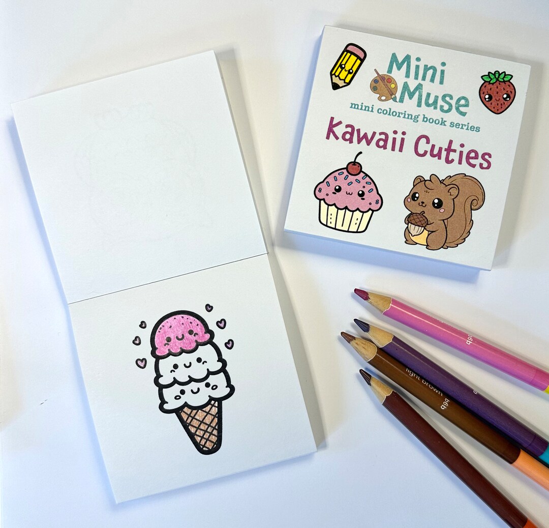Kawaii Cuties Mini Coloring Book for Adults - Etsy