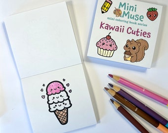 Kawaii Cuties Mini Coloring Book for Adults