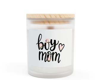 Bougie Mom Kerze: Gefrostetes Glas mit Holzdocht