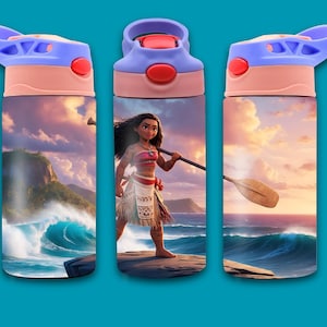 Moana 12oz Flip Top Tumbler wrap, Princess Moana Tumbler Design, School Supplies, Birthday Gift, Sublimation Design, Digital Download