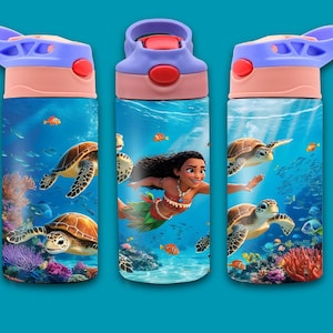 Moana 12oz Flip Top Tumbler wrap, Princess Moana Tumbler Design, School Supplies, Birthday Gift, Sublimation Design, Digital Download