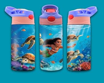 Envoltorio para vaso de Moana: tapa abatible de 355 ml, diseño de sublimación (descarga digital)