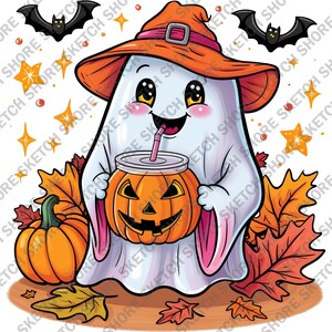 Cute Ghost Png, Halloween Png, Halloween Sublimation Design, Halloween Shirt Design, Ghost Sublimatoin Design, Spooky Season Png