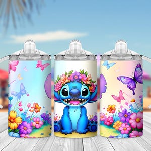 Envoltorio para vaso para beber Stitch de 12 oz, diseño de acuarela de Stitch, descarga instantánea, plantilla para vaso para niños, descarga digital.