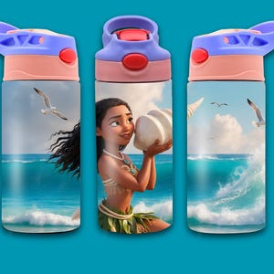 Moana 12oz Flip Top Tumbler wrap, Princess Moana Tumbler Design, School Supplies, Birthday Gift, Sublimation Design, Digital Download