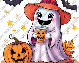 Fantasma de Halloween PNG, diseño de temporada espeluznante (descarga digital)
