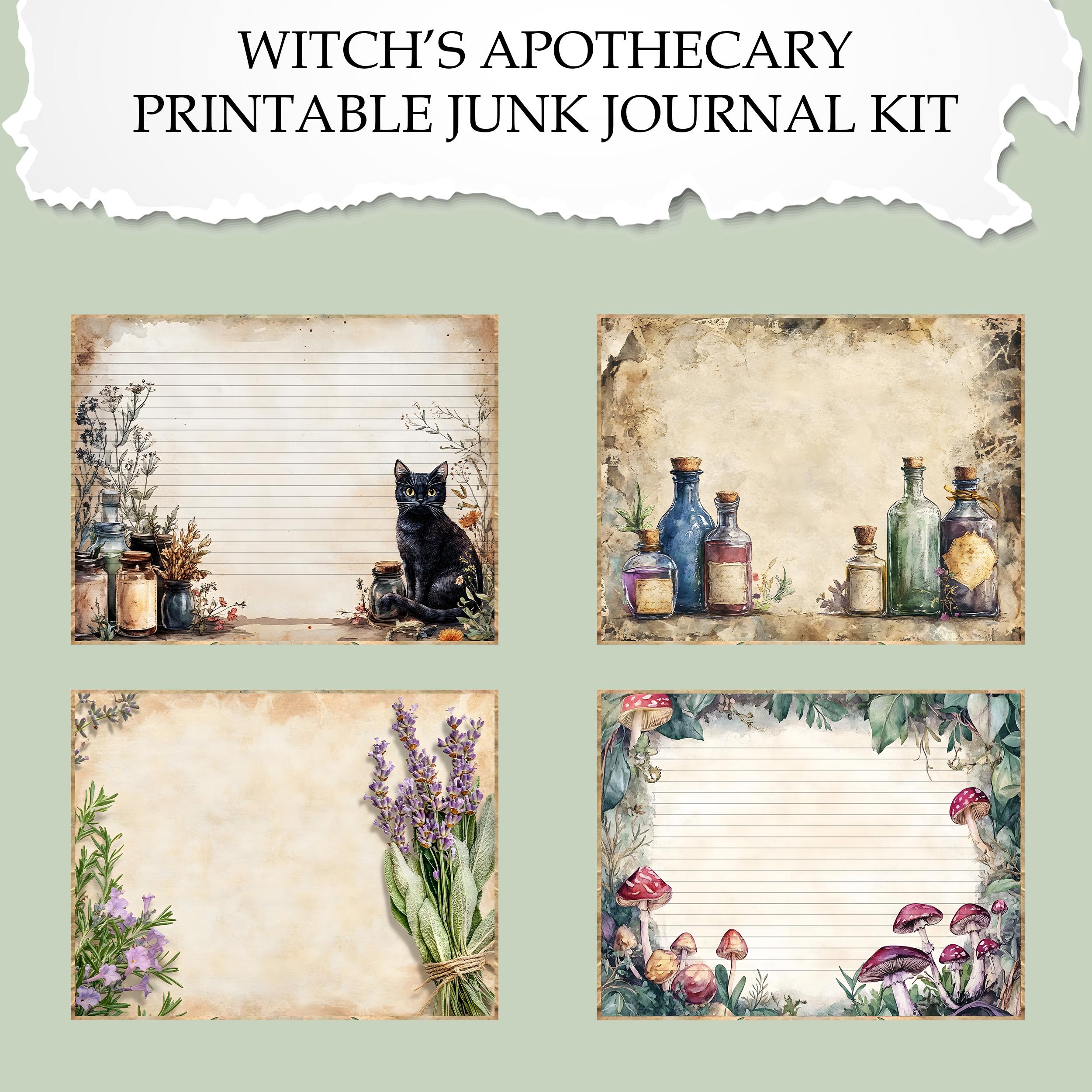 Witch's Apothecary Junk Journal Kit: Vintage Potion Designs (digital ...
