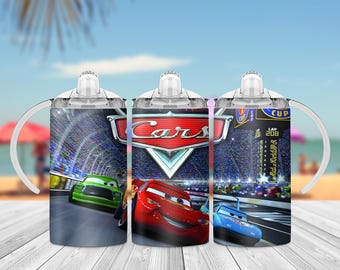 Cars Kids Sippy Cup Wrap: Sublimation PNG Design (Digital Download)