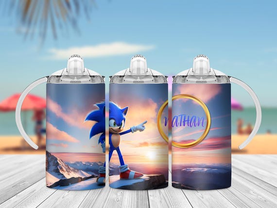 Sonic the Hedgehog Sippy Cup Wrap: Personalized Sublimation Design