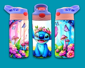 Stitch Tumbler Wrap: Kids 12oz Flip Top Sublimation Design (Digital Download)