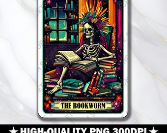 Carta del Tarot Esqueleto de Ratón de Biblioteca PNG: Diseño de sublimación moderno (Descarga digital)