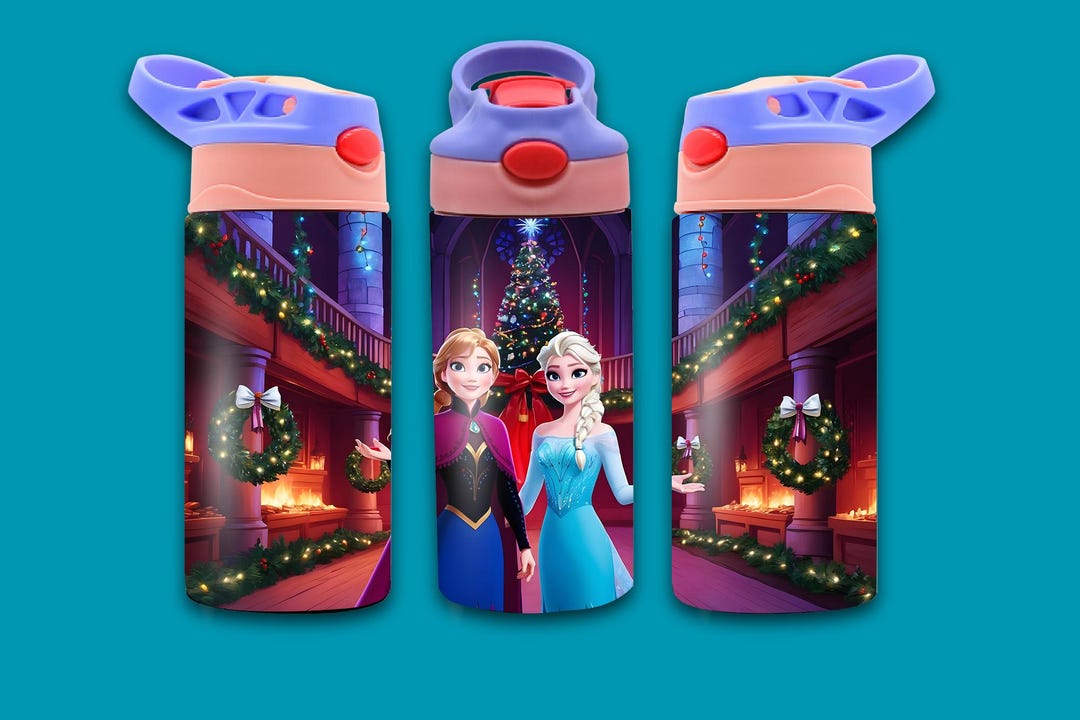 Elza Wrapper Frozen 12oz Flip Top Tumbler Wrap, Elsa and Anna Design, Christmas Gift ...