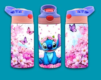 Envoltorio para vaso Stitch: Diseño floral de 355 ml (descarga digital)