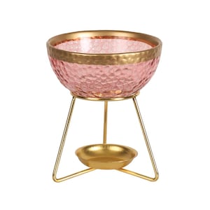 Pink Bowl Glass Wax Melt Warmer, Burner for Wax Melts, Oil Melter | Wax Melt Gift Set | Gift Idea | Oil Burner